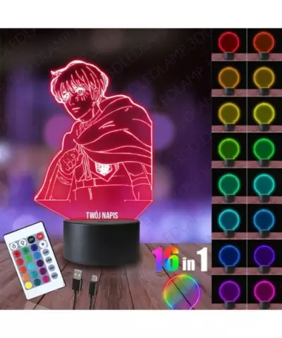 Lampka Nocna 3D LED LAMP Atak Tytanów Armin