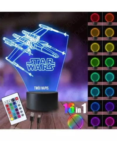Lampka Nocna 3D LED LAMP x-wing Star Wars