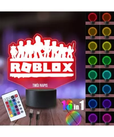 Lampka Nocna 3D LED LAMP Roblox Napis