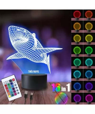 Lampka Nocna 3D LED LAMP Gdzie Jest Nemo Rekin