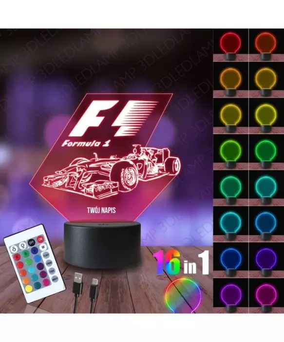 Lampka Nocna 3D LED LAMP Formuła F1