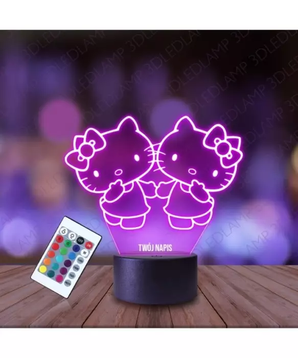 Lampka Nocna 3D LED LAMP Hello Kitty Siostry