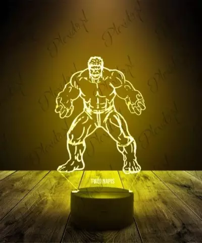 Lampka LED 3D Plexido Incredible Hulk