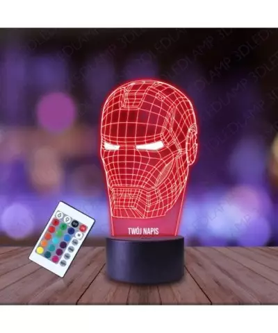 Lampka Nocna 3D LED LAMP Iron Man Hełm