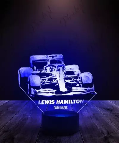 Lampka LED 3D Plexido Formuła 1 Lewis Hamilton