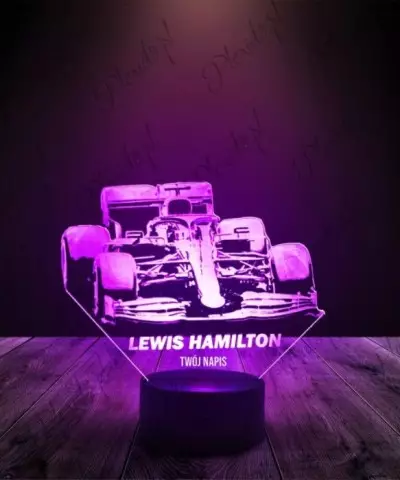Lampka LED 3D Plexido Formuła 1 Lewis Hamilton