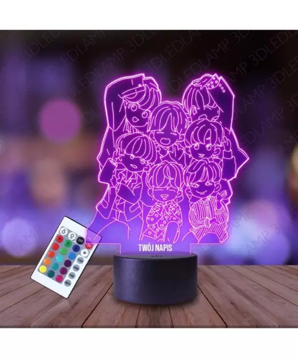 Lampka Nocna 3D LED LAMP BTS K-pop Zespół Chibi