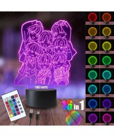 Lampka Nocna 3D LED LAMP BTS K-pop Zespół Chibi