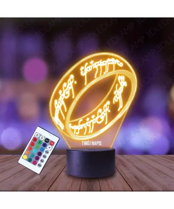 Lampka Nocna 3D LED LAMP Pierścień Władca Pierścieni