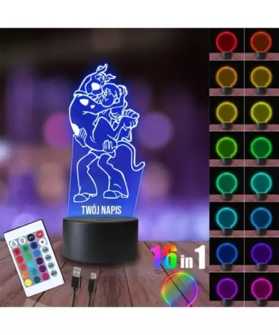 Lampka Nocna 3D LED LAMP Scooby-Doo i Kudłaty
