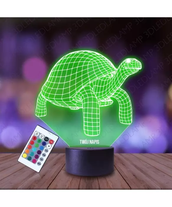 Lampka Nocna 3D LED LAMP Żółw