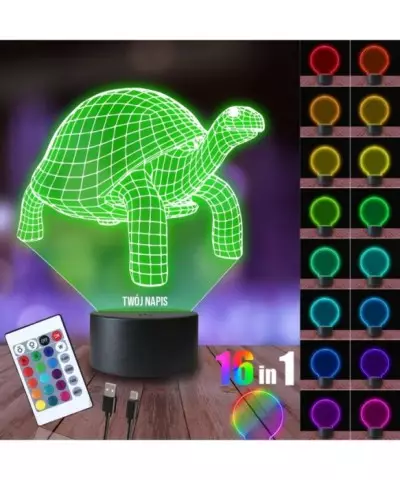 Lampka Nocna 3D LED LAMP Żółw