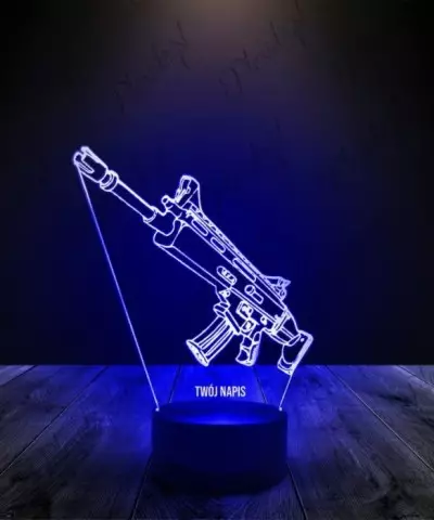 Lampka LED 3D Plexido Fortnite Broń Karabin - 3
