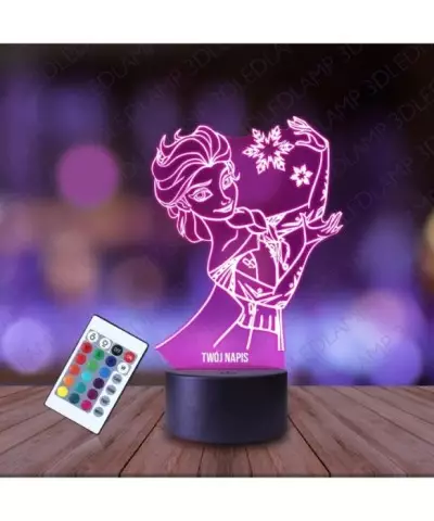 Lampka Nocna 3D LED LAMP Kraina Lodu Elsa Czarująca