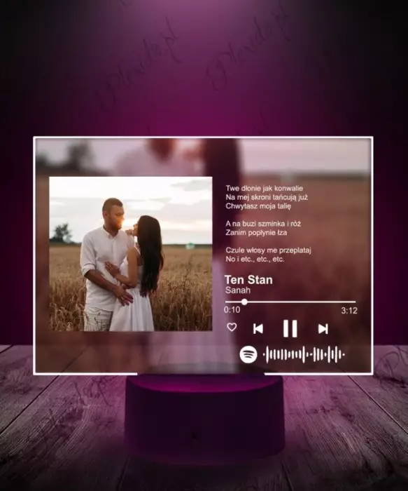 Ramka Spotify Full Piosenka na Szkle Twoje Zdjęcie - 1