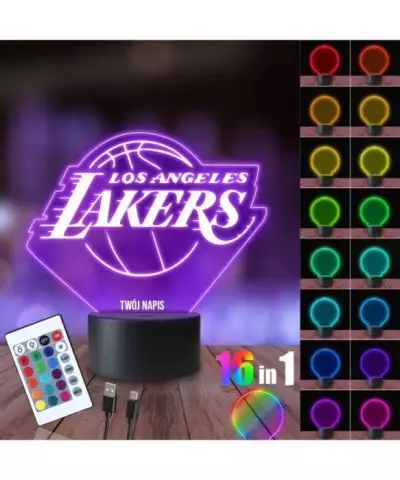 Lampka Nocna 3D LED LAMP Koszykówka Lakers