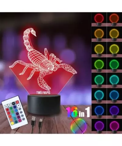 Lampka Nocna 3D LED LAMP Skorpion