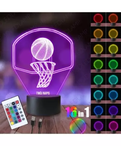 Lampka Nocna 3D LED LAMP Kosz do koszykówki