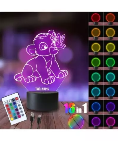 Lampka Nocna 3D LED LAMP Simba Lwiątko