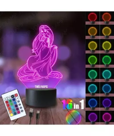 Lampka Nocna 3D LED LAMP Roszpunka