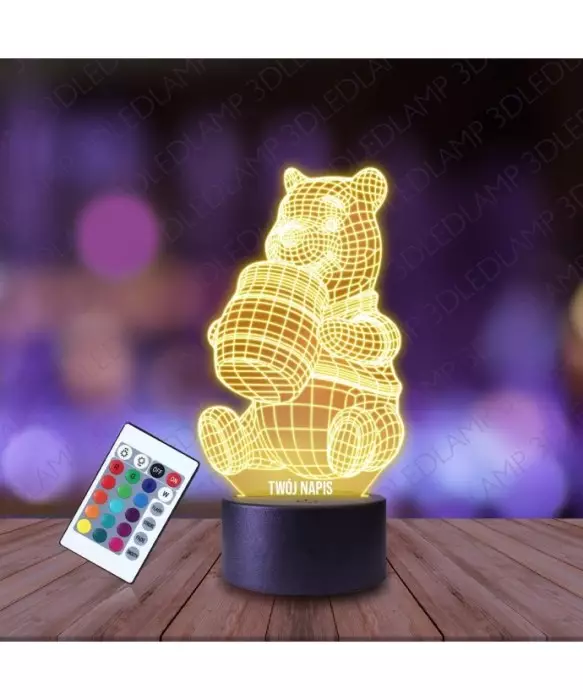 Lampka Nocna 3D LED LAMP Kubuś Puchatek z Miodem