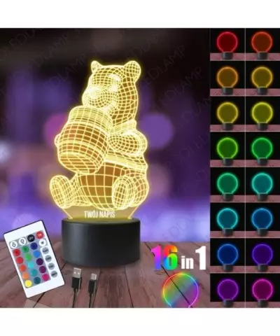 Lampka Nocna 3D LED LAMP Kubuś Puchatek z Miodem