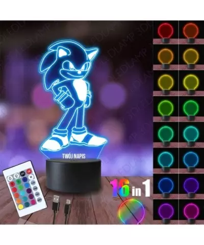 Lampka Nocna 3D LED LAMP Sonic Dumny