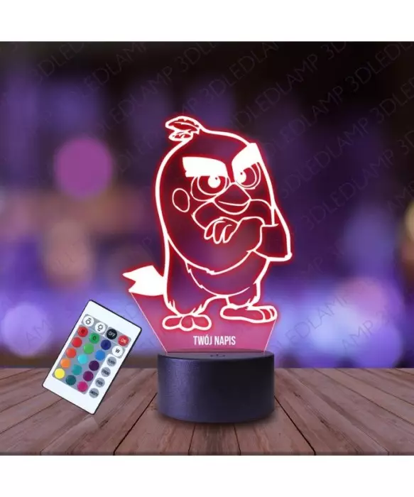 Lampka Nocna 3D LED LAMP Angry Birds Czerwony