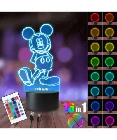 Lampka Nocna 3D LED LAMP Mickey Mouse