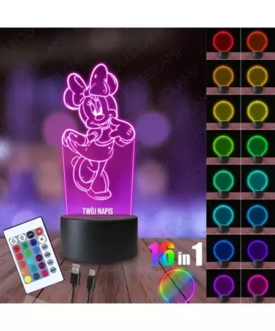 Lampka Nocna 3D LED LAMP Minnie Mouse