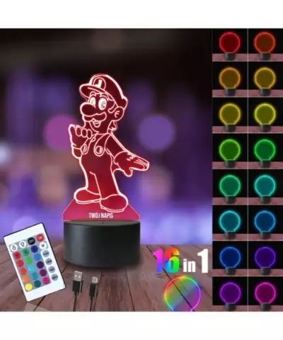 Lampka Nocna 3D LED LAMP Mario Luigi