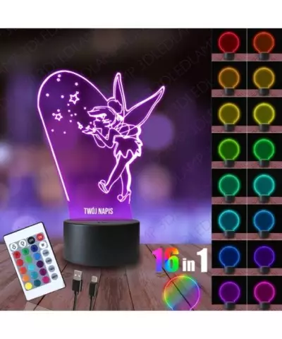 Lampka Nocna 3D LED LAMP Księżniczka Dzwoneczek