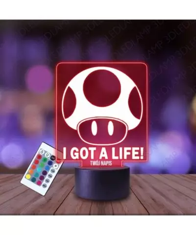 Lampka Nocna 3D LED LAMP Mario Grzybek Toad