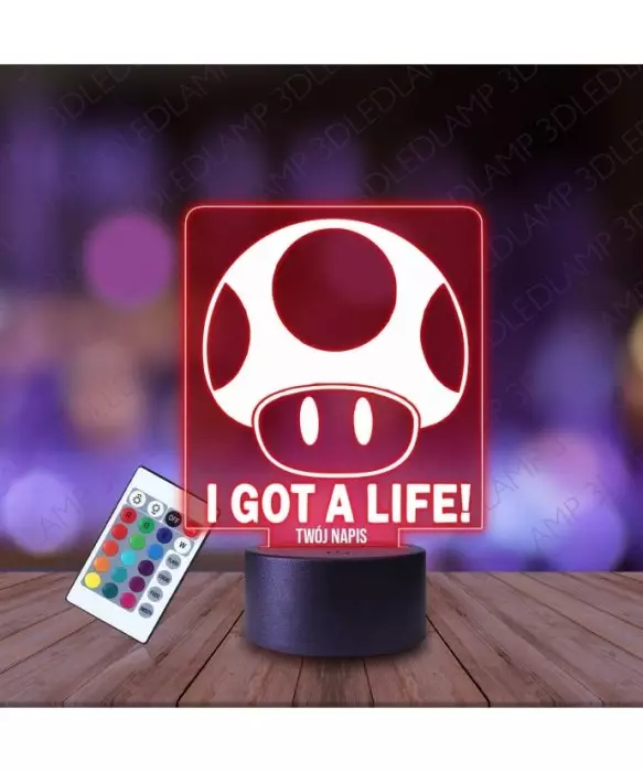 Lampka Nocna 3D LED LAMP Mario Grzybek Toad