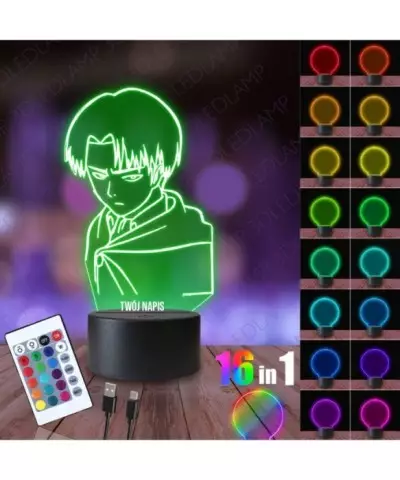 Lampka Nocna 3D LED LAMP Atak Tytanów Mikasa Ackermann