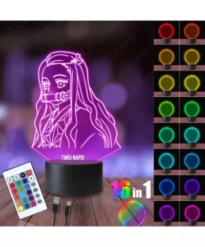 Lampka Nocna 3D LED LAMP Demon Slayer Kamado Nezuko