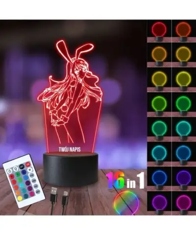 Lampka Nocna 3D LED LAMP Mai Waifu Sakurajima Seishun