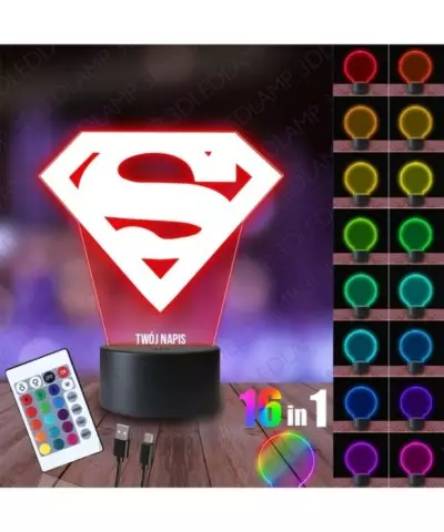 Lampka Nocna 3D LED LAMP Superman