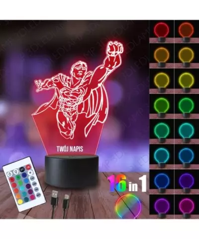 Lampka Nocna 3D LED LAMP Superman Postać