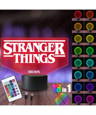Lampka Nocna 3D LED LAMP Stranger Things Napis