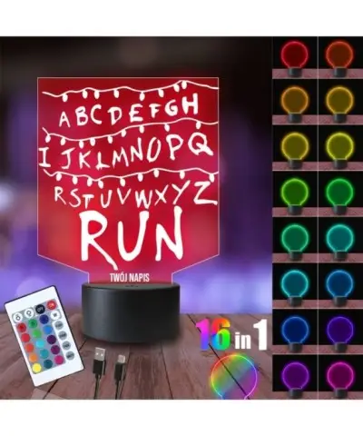 Lampka Nocna 3D LED LAMP Stranger Things List