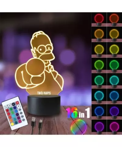 Lampka Nocna 3D LED LAMP Simpsonowie Homer