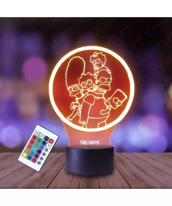Lampka Nocna 3D LED LAMP Simpsonowie Rodzina