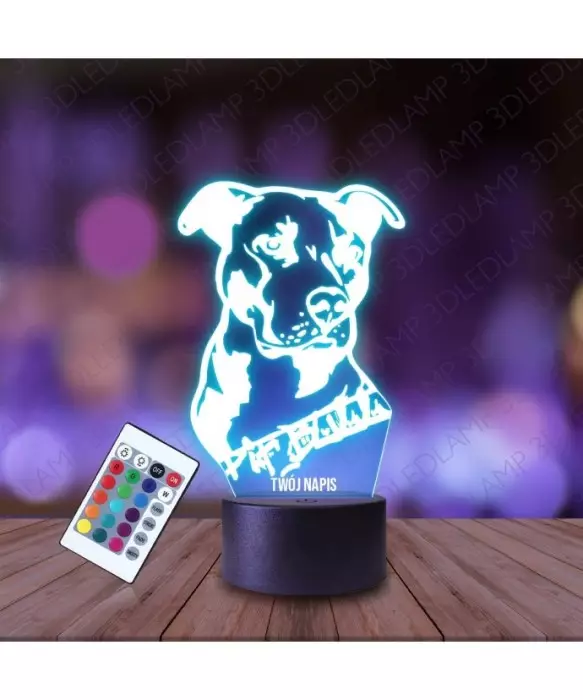 Lampka Nocna 3D LED LAMP Pies Pit Bull