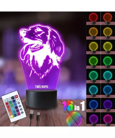 Lampka Nocna 3D LED LAMP Pies Seter Irlandzki