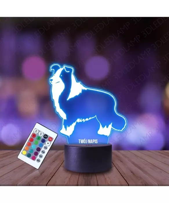 Lampka Nocna 3D LED LAMP Pies Owczarek Szkocki
