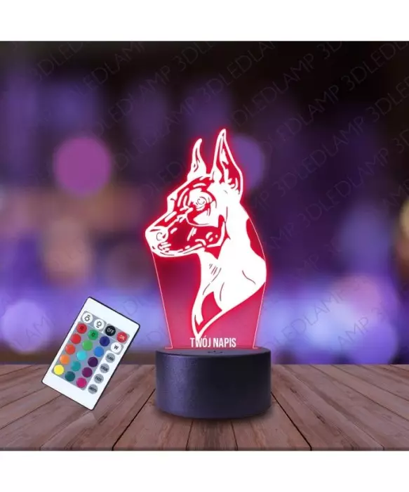 Lampka Nocna 3D LED LAMP Pies Doberman