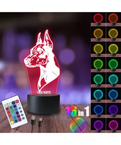 Lampka Nocna 3D LED LAMP Pies Doberman