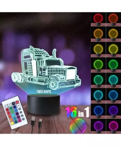 Lampka Nocna 3D LED LAMP Ciężarówka Tir