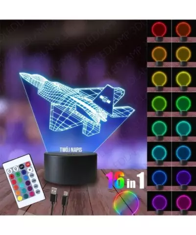 Lampka Nocna 3D LED LAMP Odrzutowiec